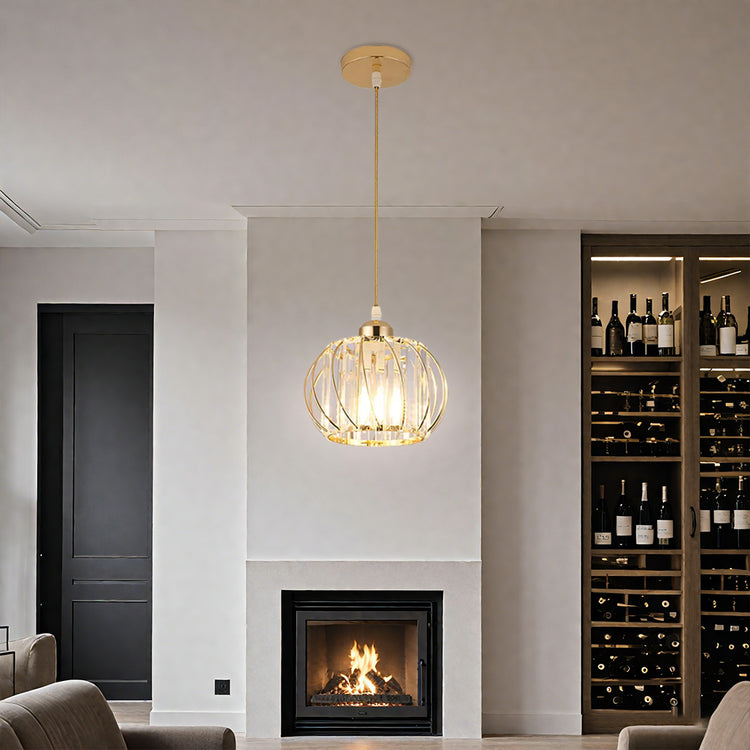 Moderne Nordisk Simple Globular Glas Pendel Light