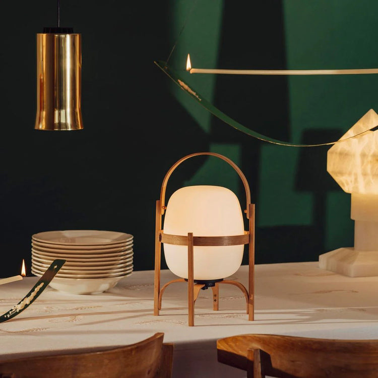 Klassisk rund glas Nomad bordlampe