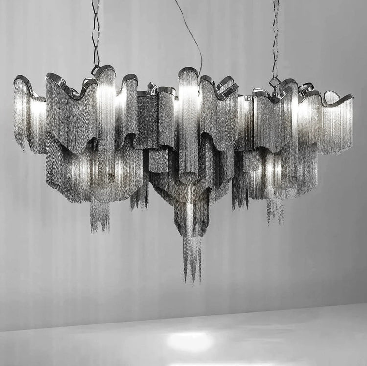 Classic Waterfall Aluminum Chain Chandelier