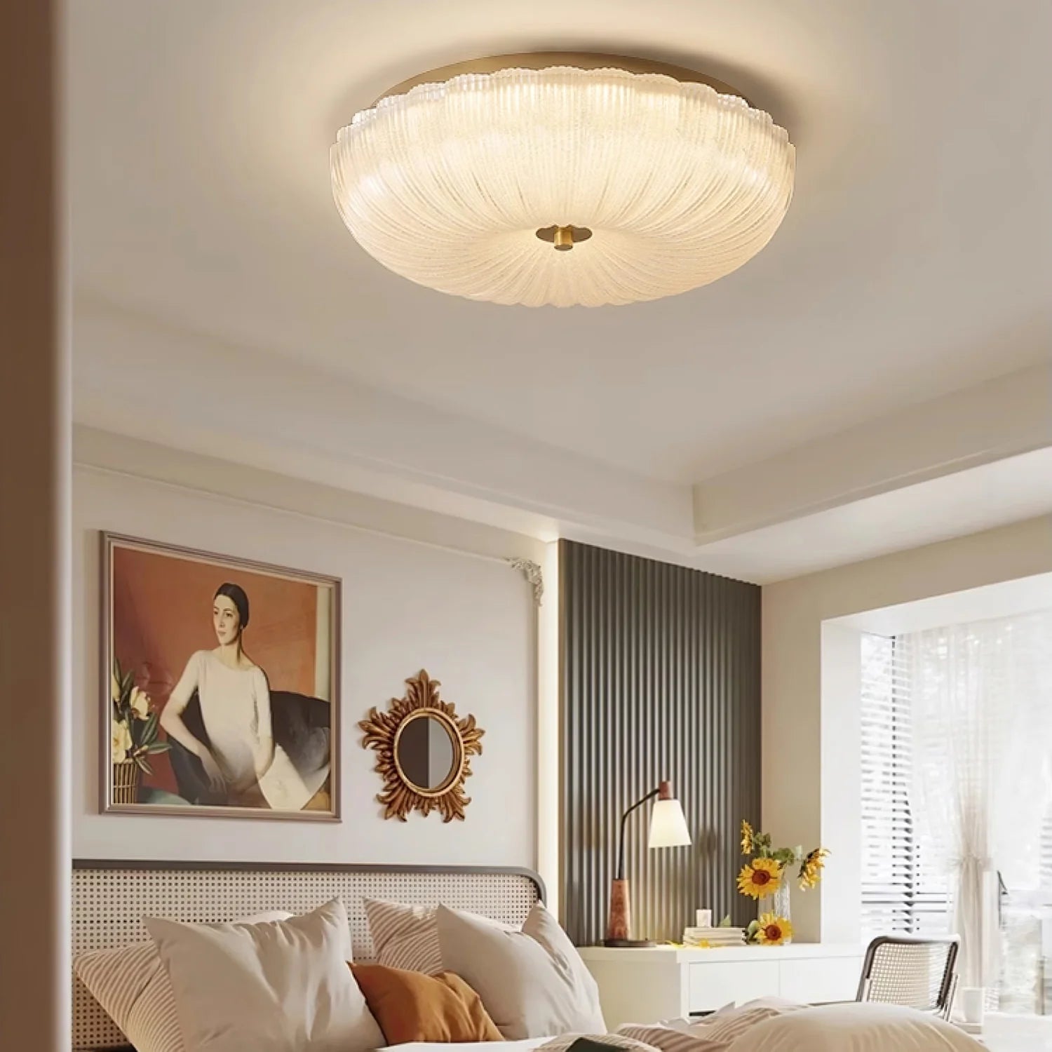 Trendy Round Glass Ceiling Light