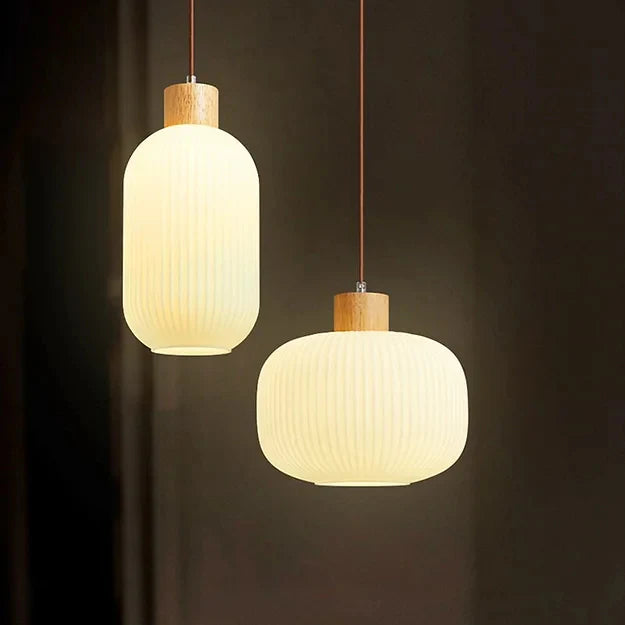 Lampada a sospensione in vetro stile lanterna antica