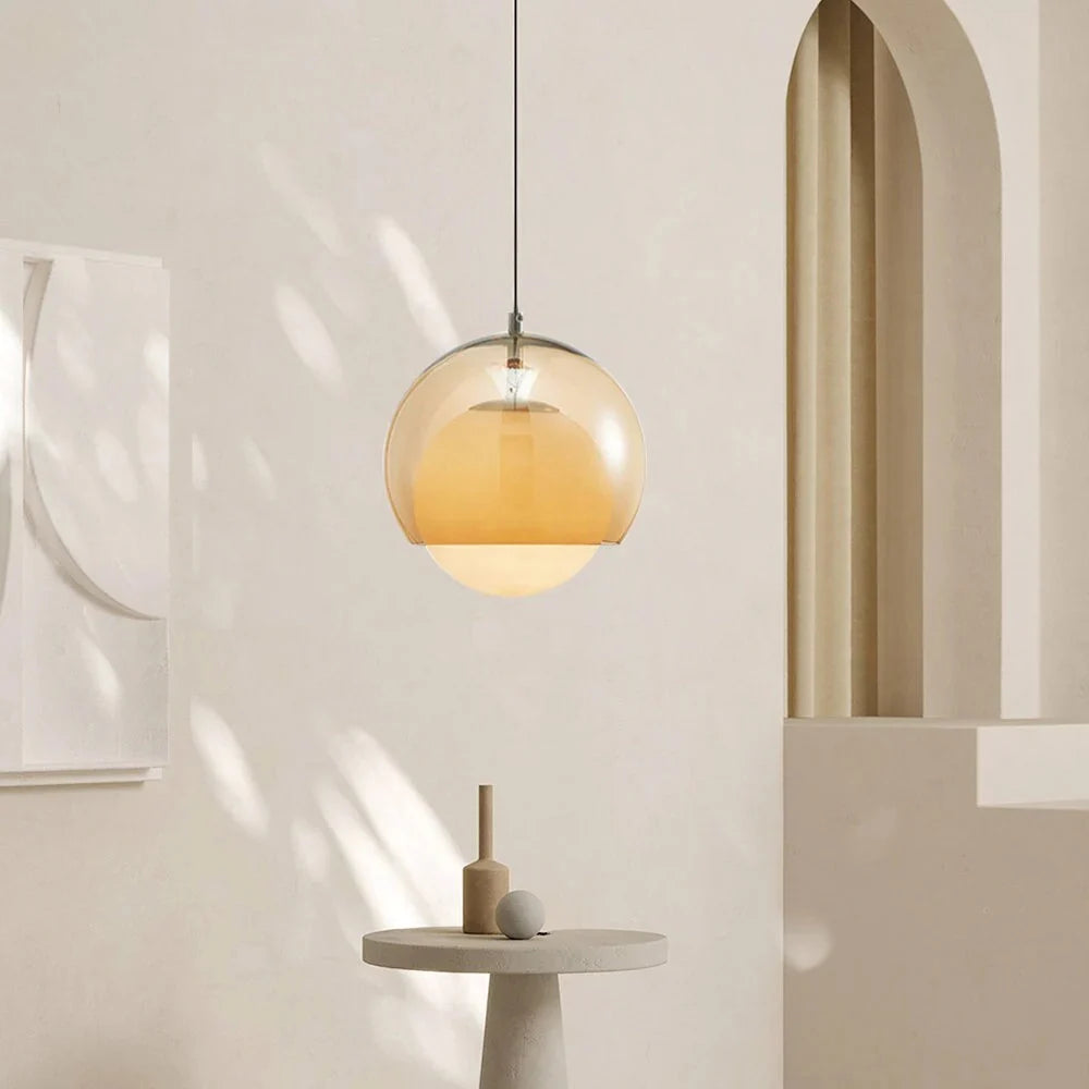 Retro rund glaspendel