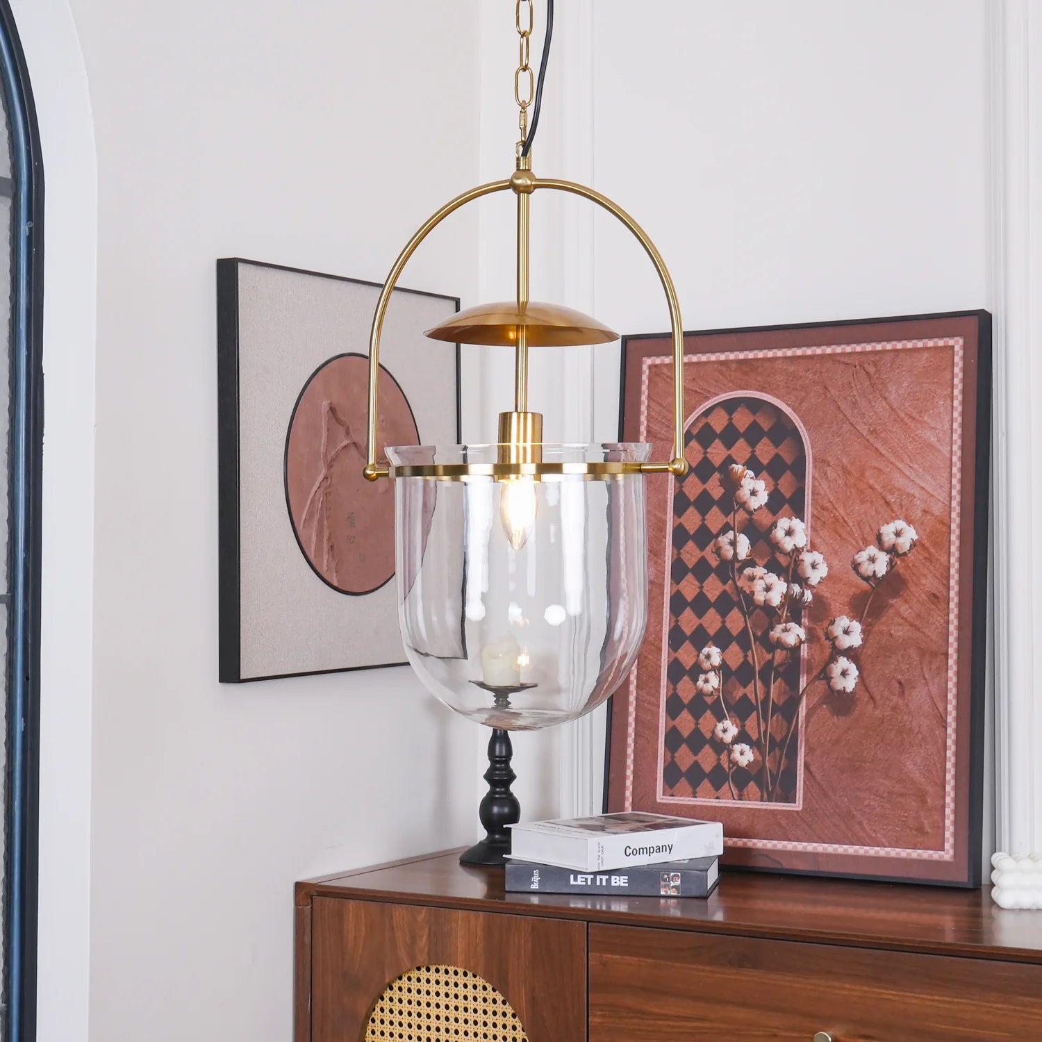 Lampe à Suspension Vintage en Verre