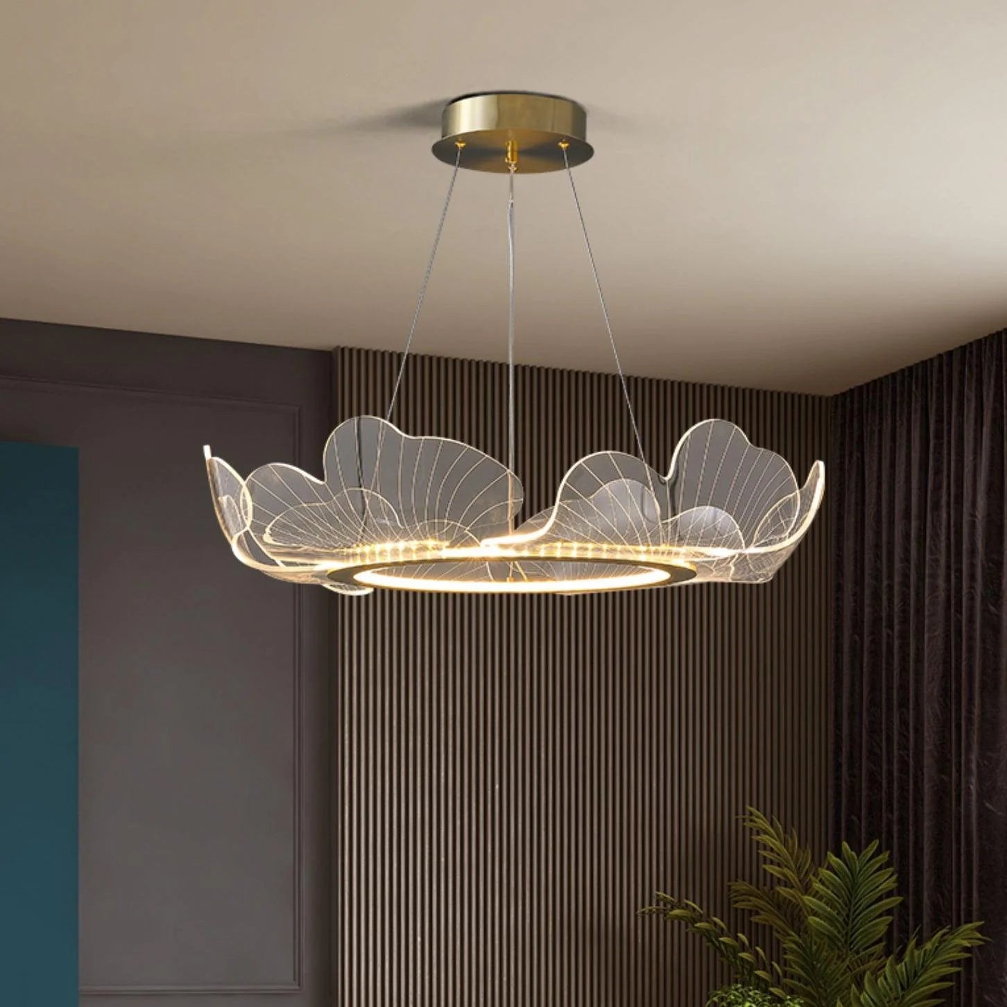 Lustre rond en acrylique océanique