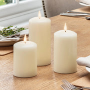 Set di candele decorative a colonna a LED avorio