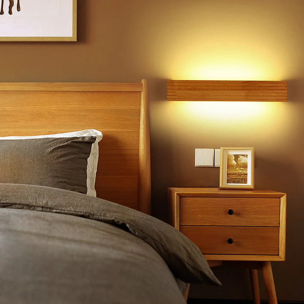 Lampada da parete Vanity in legno rustico