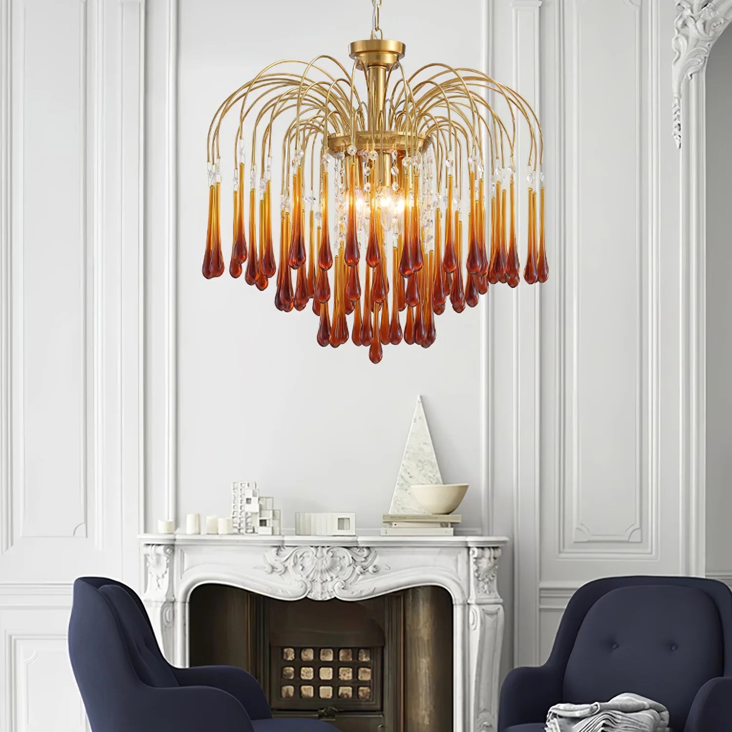 Classic Teardrop-Shaped Glass Chandelier