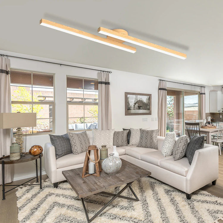 Nordic Wooden Grain Loftslampe