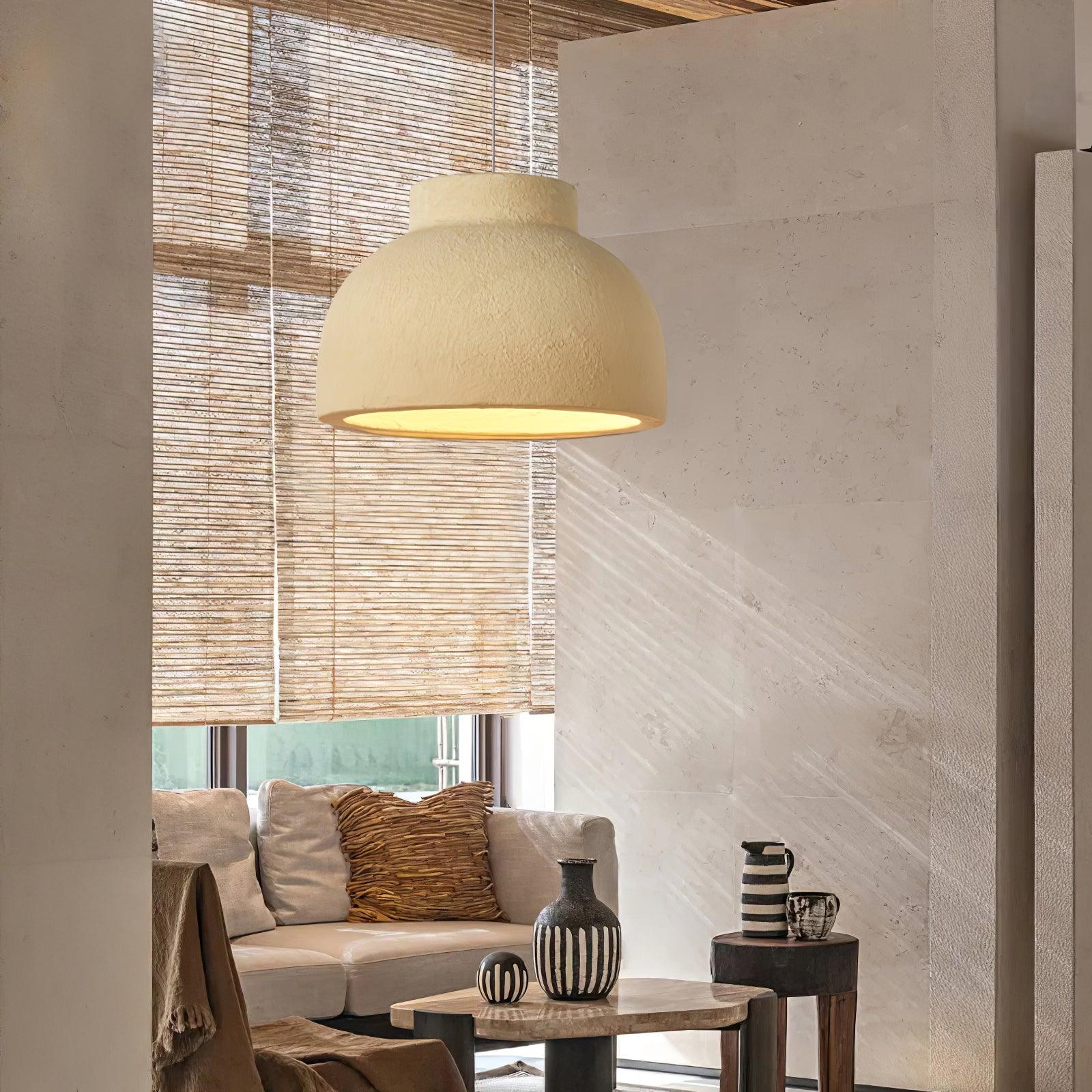Lampe à suspension minimaliste en résine à dôme