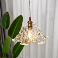 Nordic Amber Brass Glass pendellys