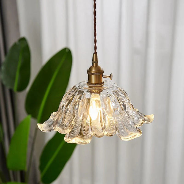Nordic Amber Brass Glass pendellys