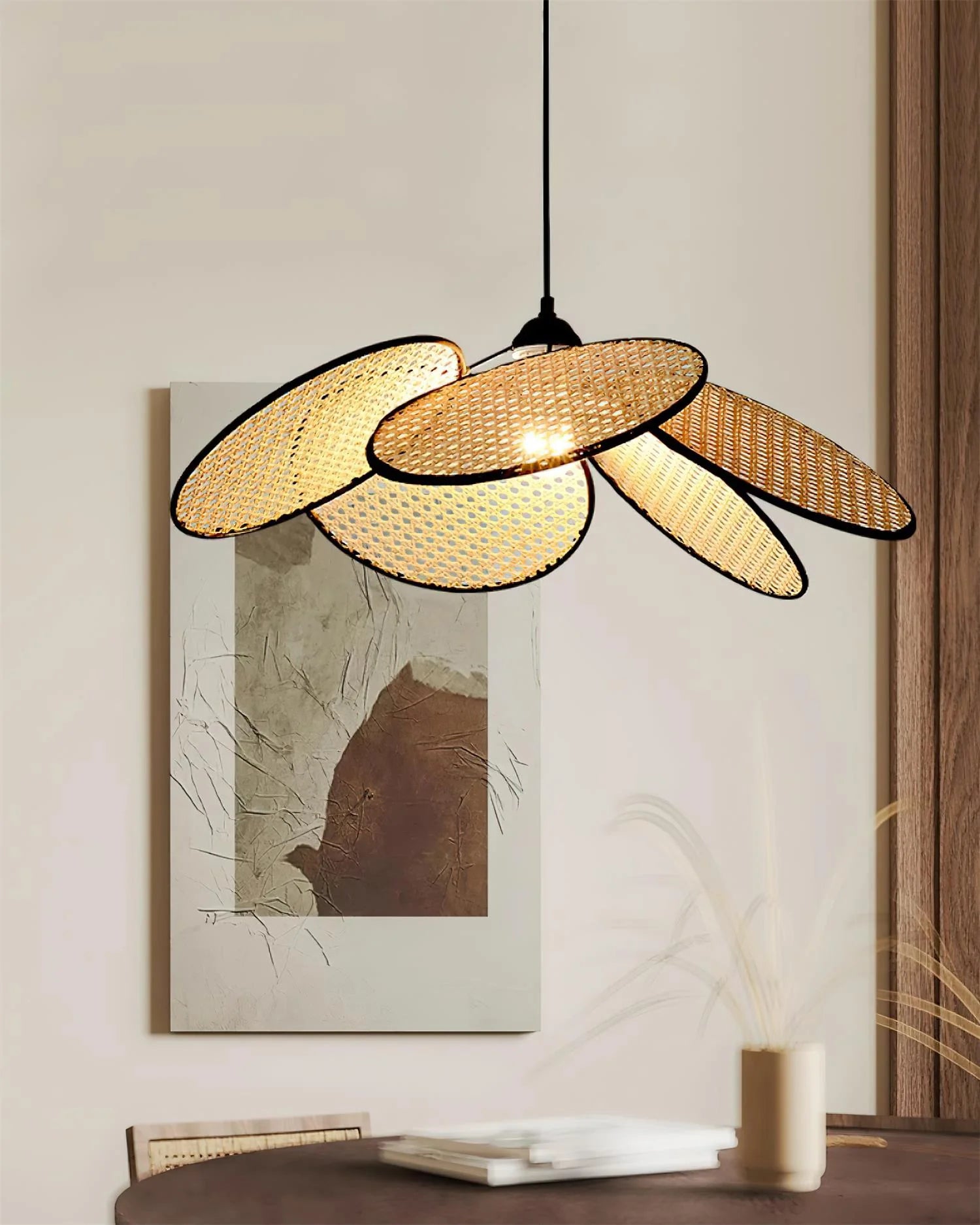 Lampada a sospensione Bloom in rattan