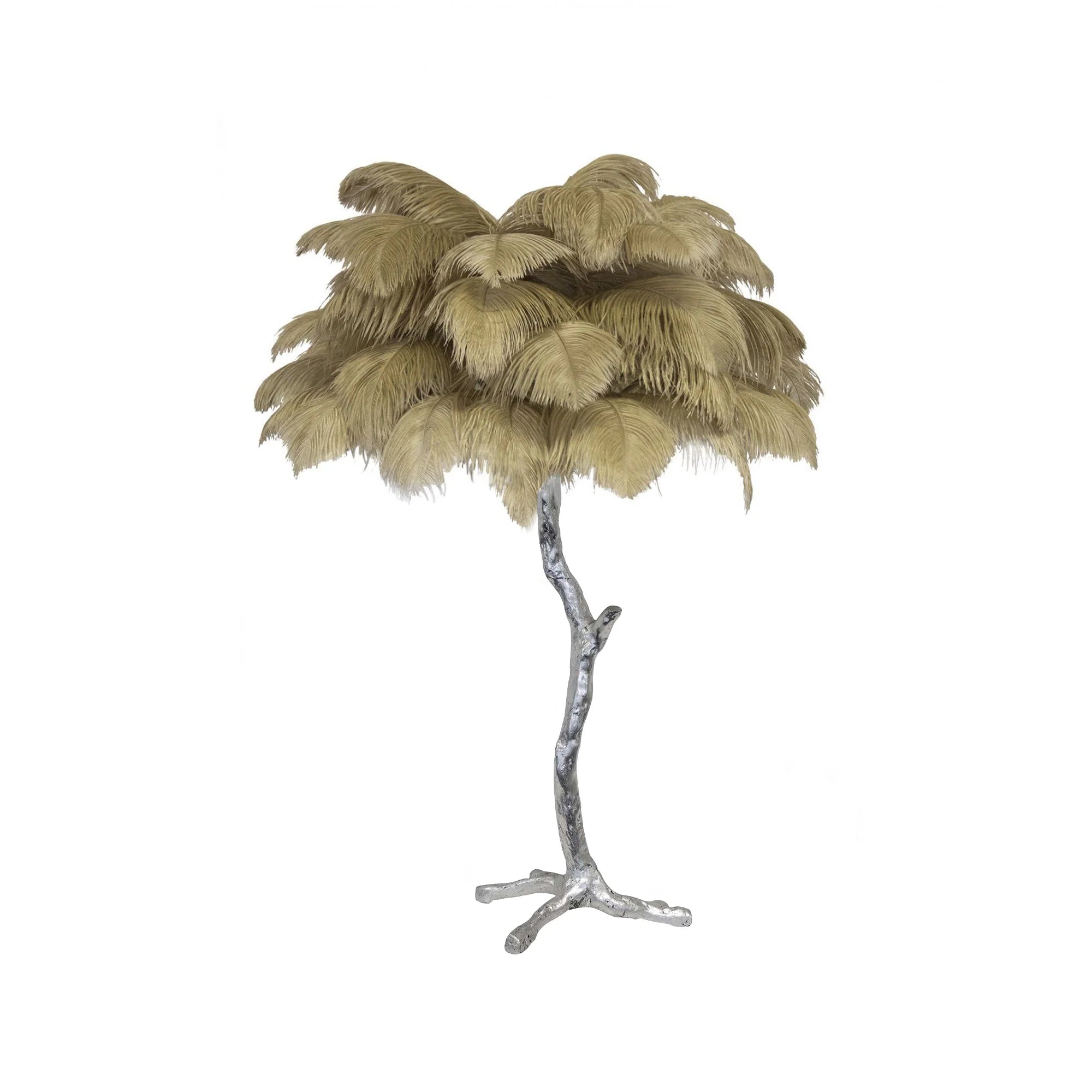 Elegant Palm Feathered Table Lamp