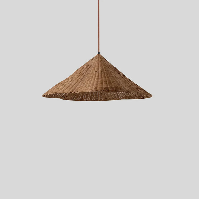 Boho Woven Scalloped Pendant Light