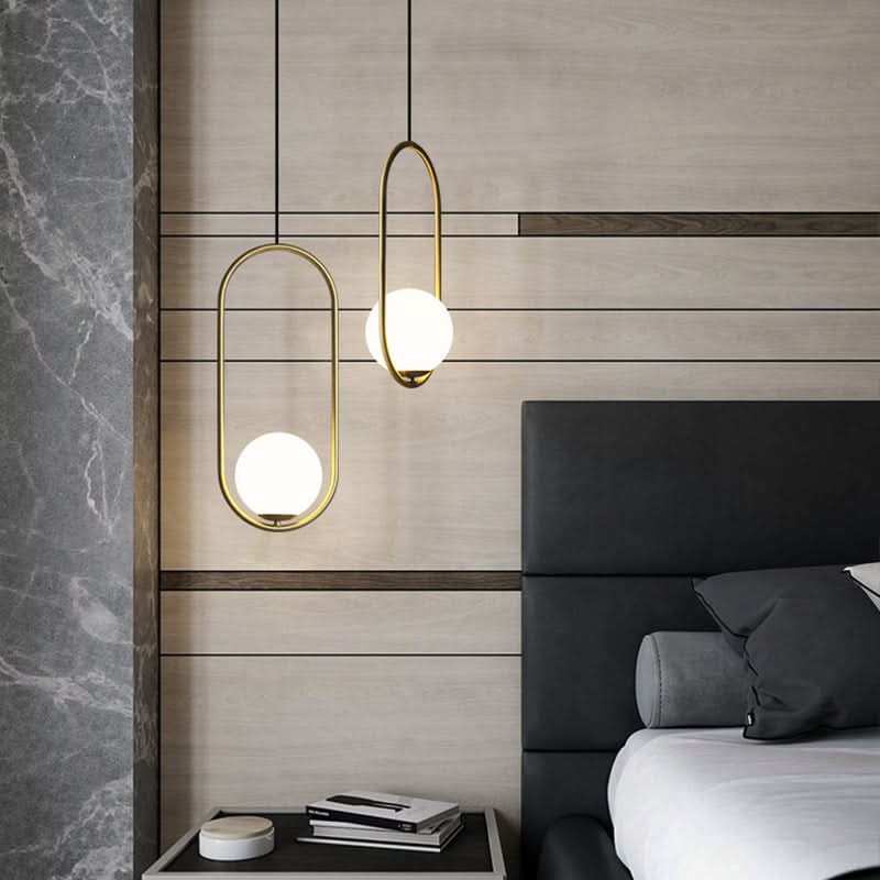 Lampadario moderno a sfera in vetro smerigliato Glarefusion