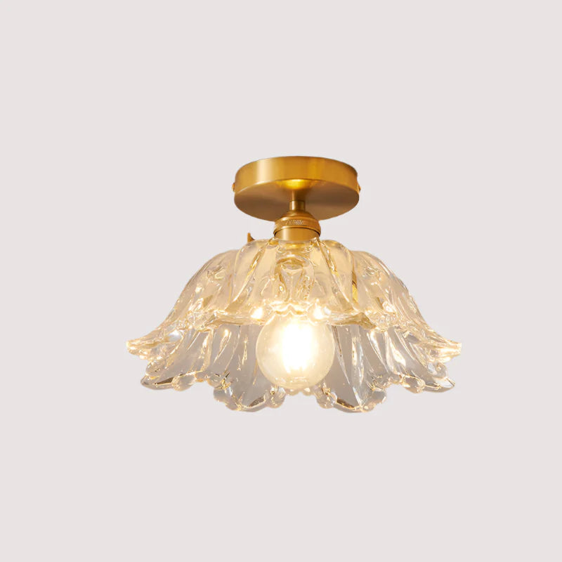 Nordisk enkelthoved glasblomster pendellampe