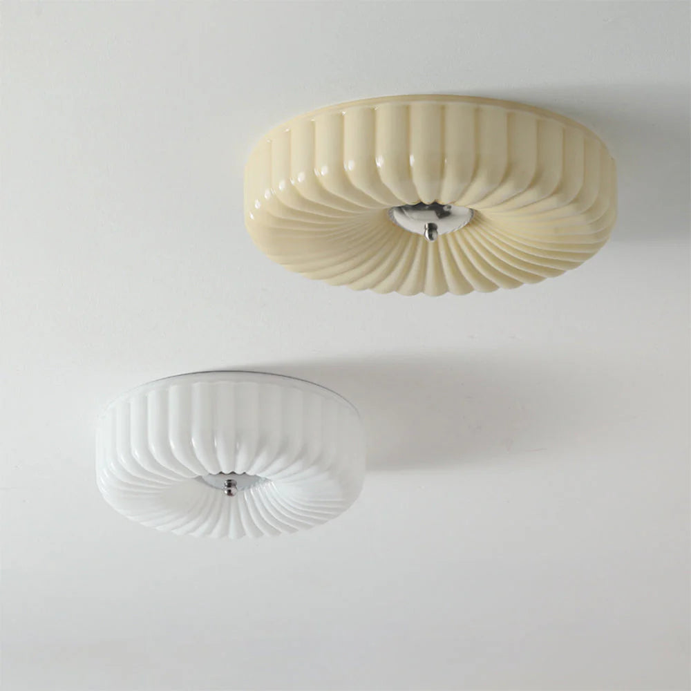 Plafonnier rond classique en verre Bauhaus