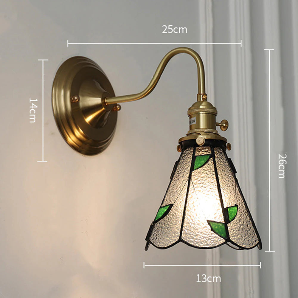 Lampada da parete Tiffany in stile Art Nouveau