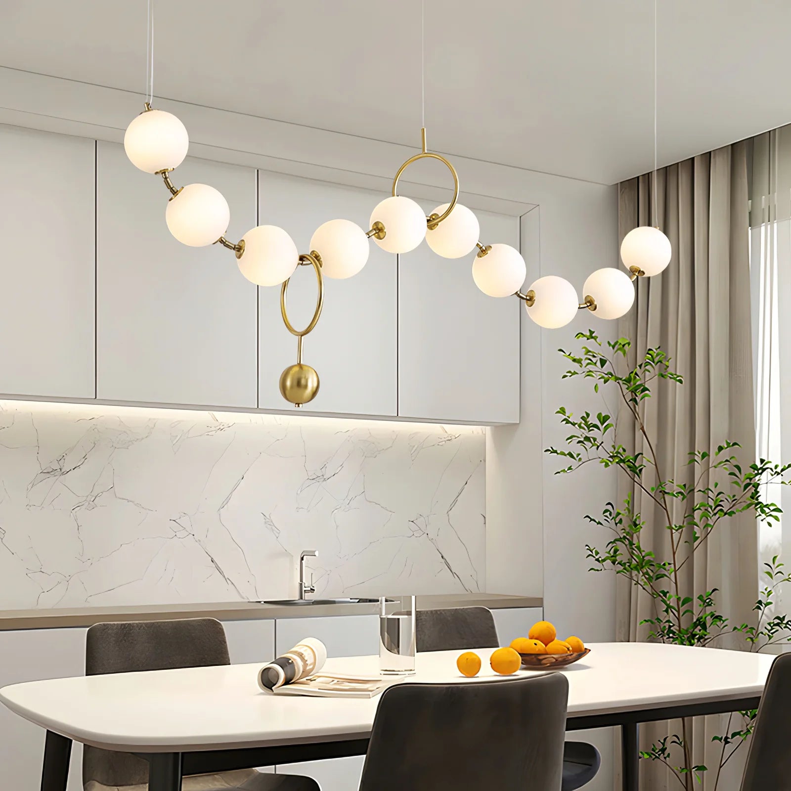 Lampe à suspension élégante en verre de bijoux