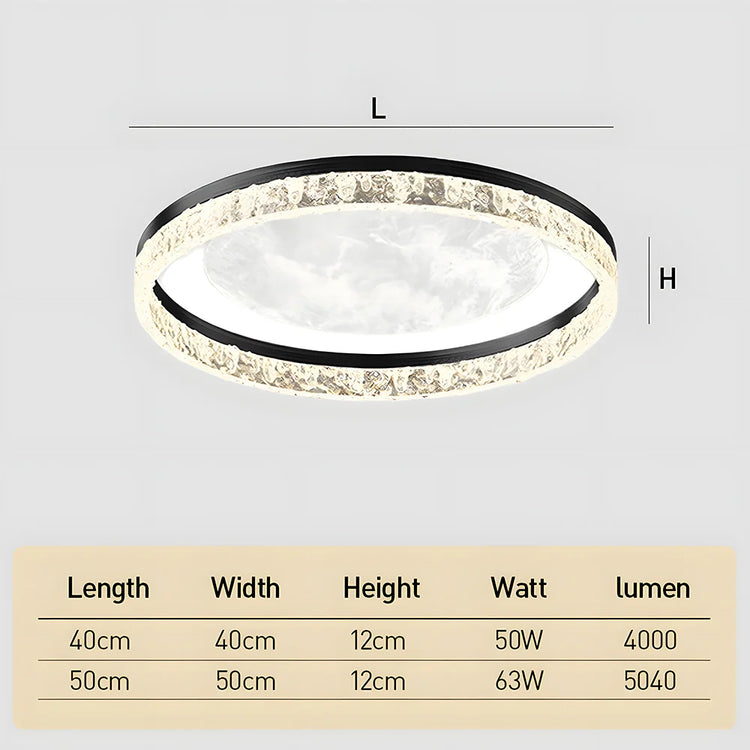 Stilfuld rund loftslampe i aluminium