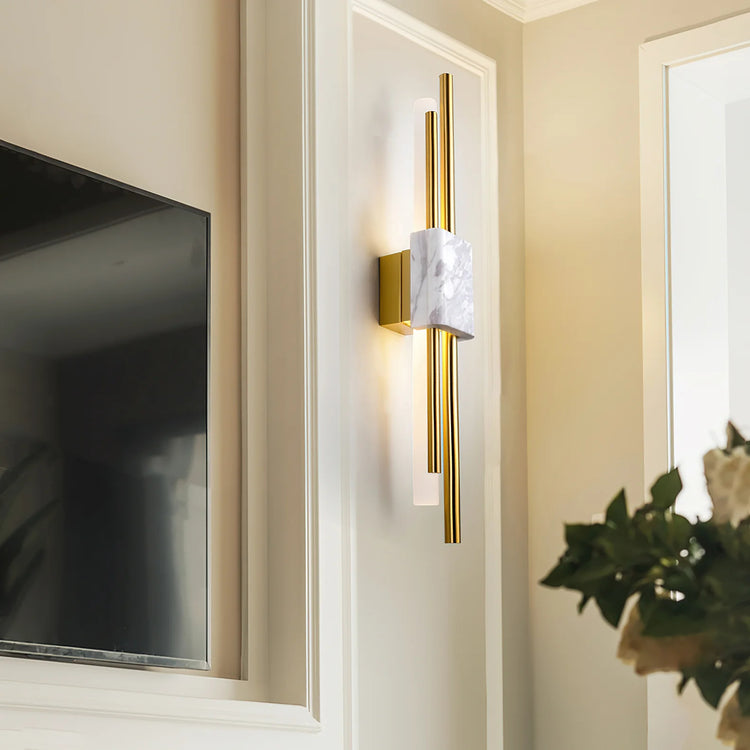 Klassiske cylindriske stænger marmor væglampe