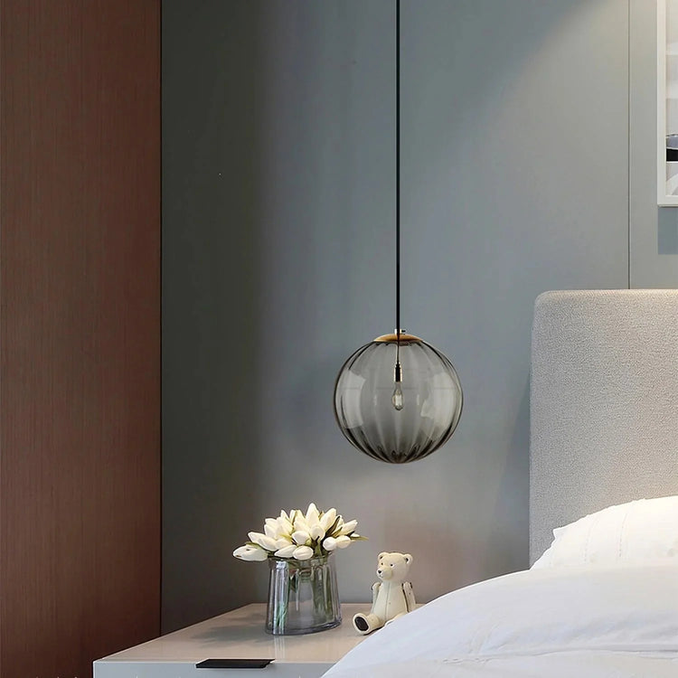 Moderne rund glaskugle pendellampe
