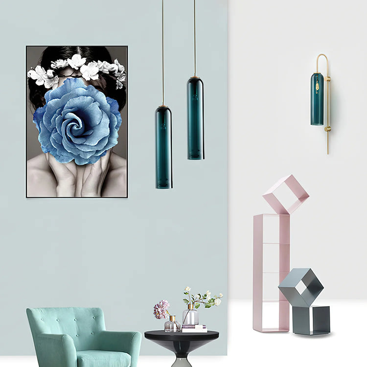 Rustic Cylinder Glass Pendant Light