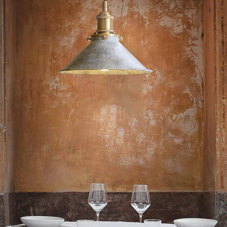 Classic Cone Brass Pendant Light