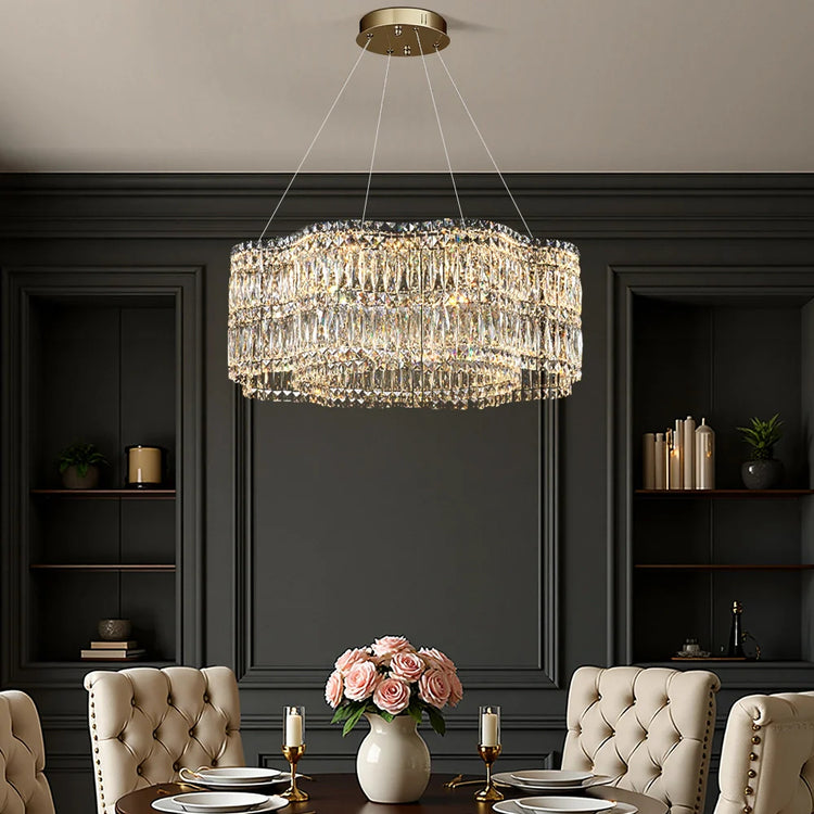 Elegant Modern Floral Crystal Chandelier