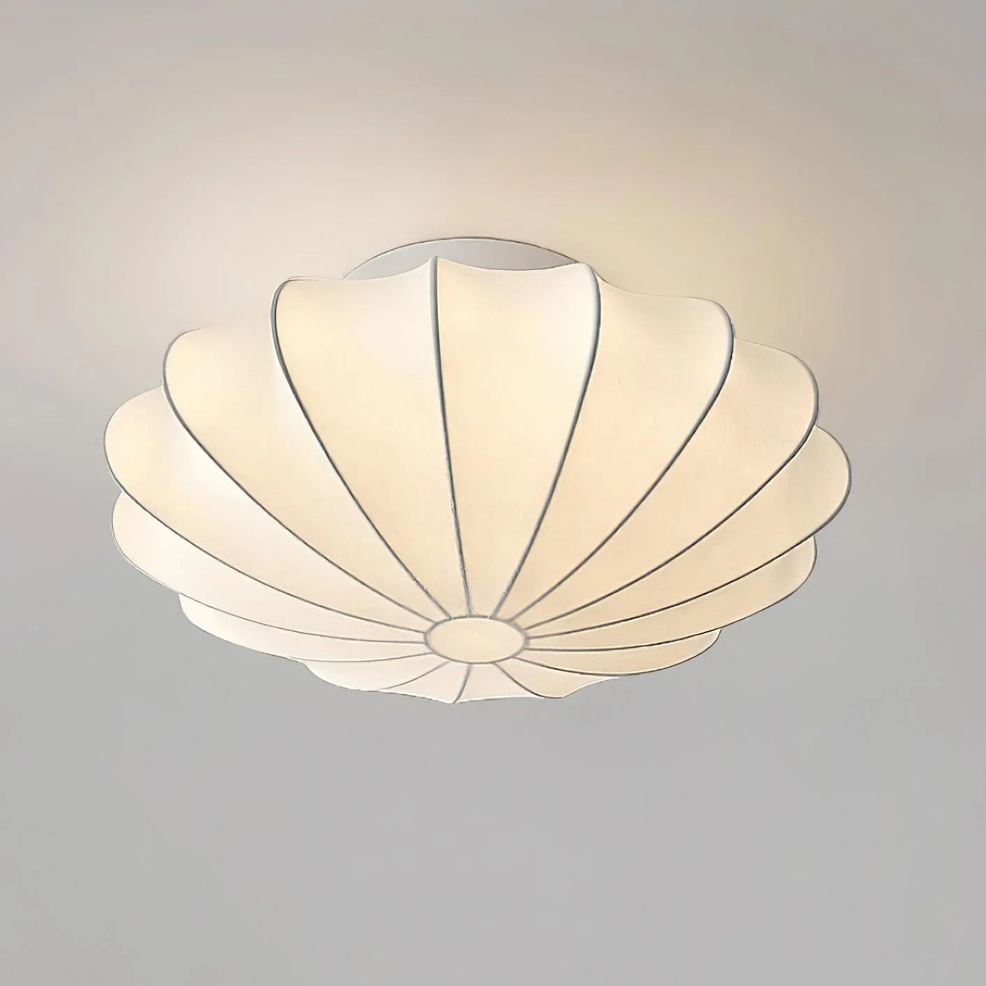 Plafonnier moderne en soie en forme de coquille