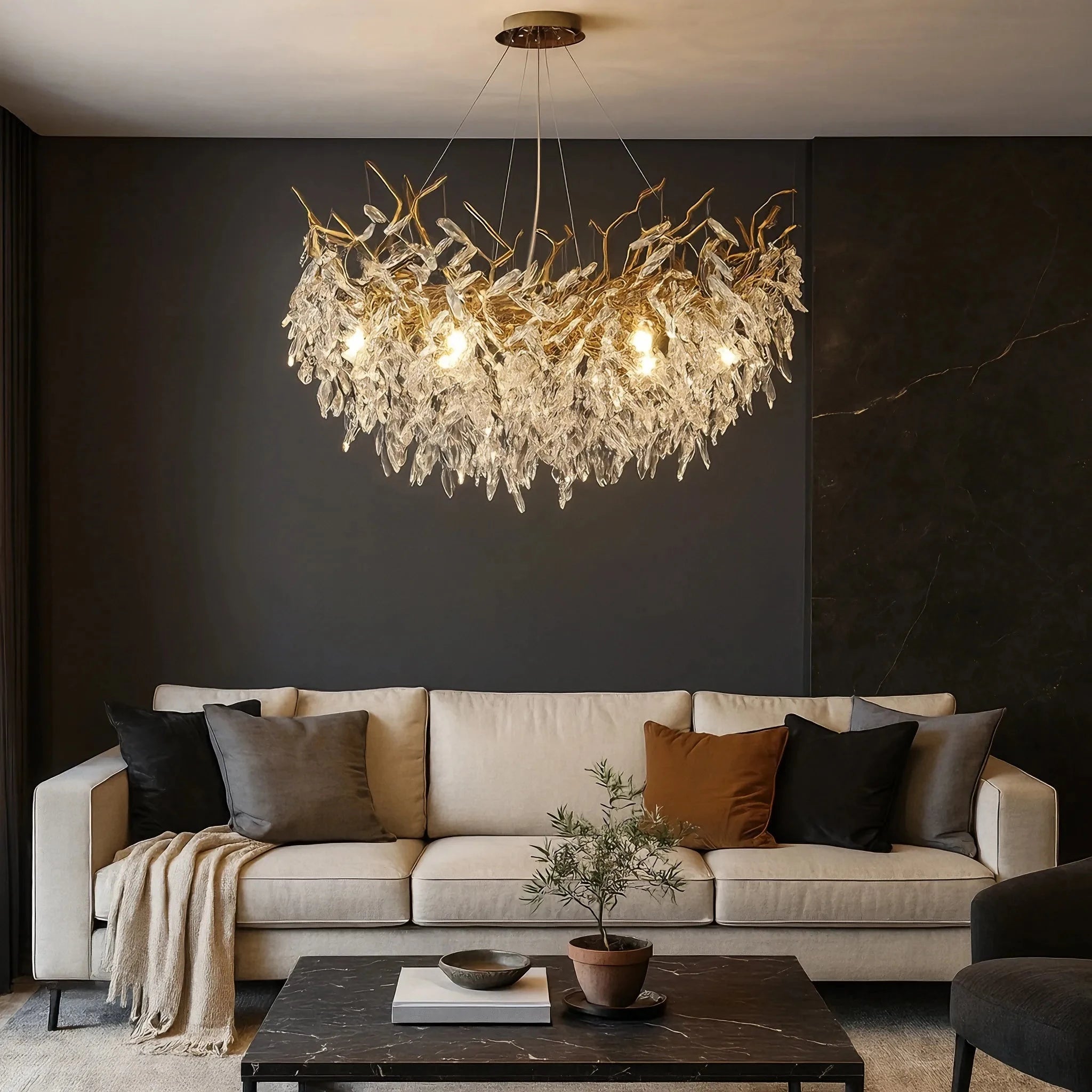 Lampadario moderno da soffitto in cristallo di lusso