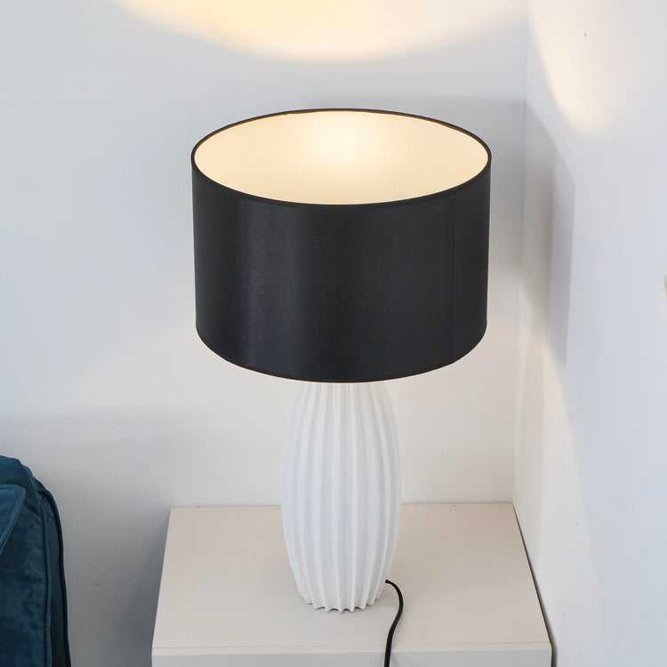 Moderne tromme keramisk bordlampe