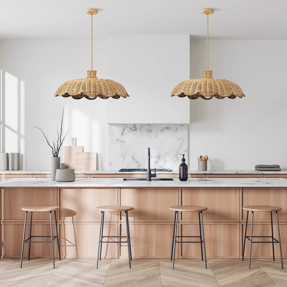 Boho Chic Rattan Woven Pendant Lamp