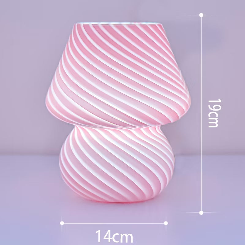 Retro kreativ bordslampa för svamp i glas