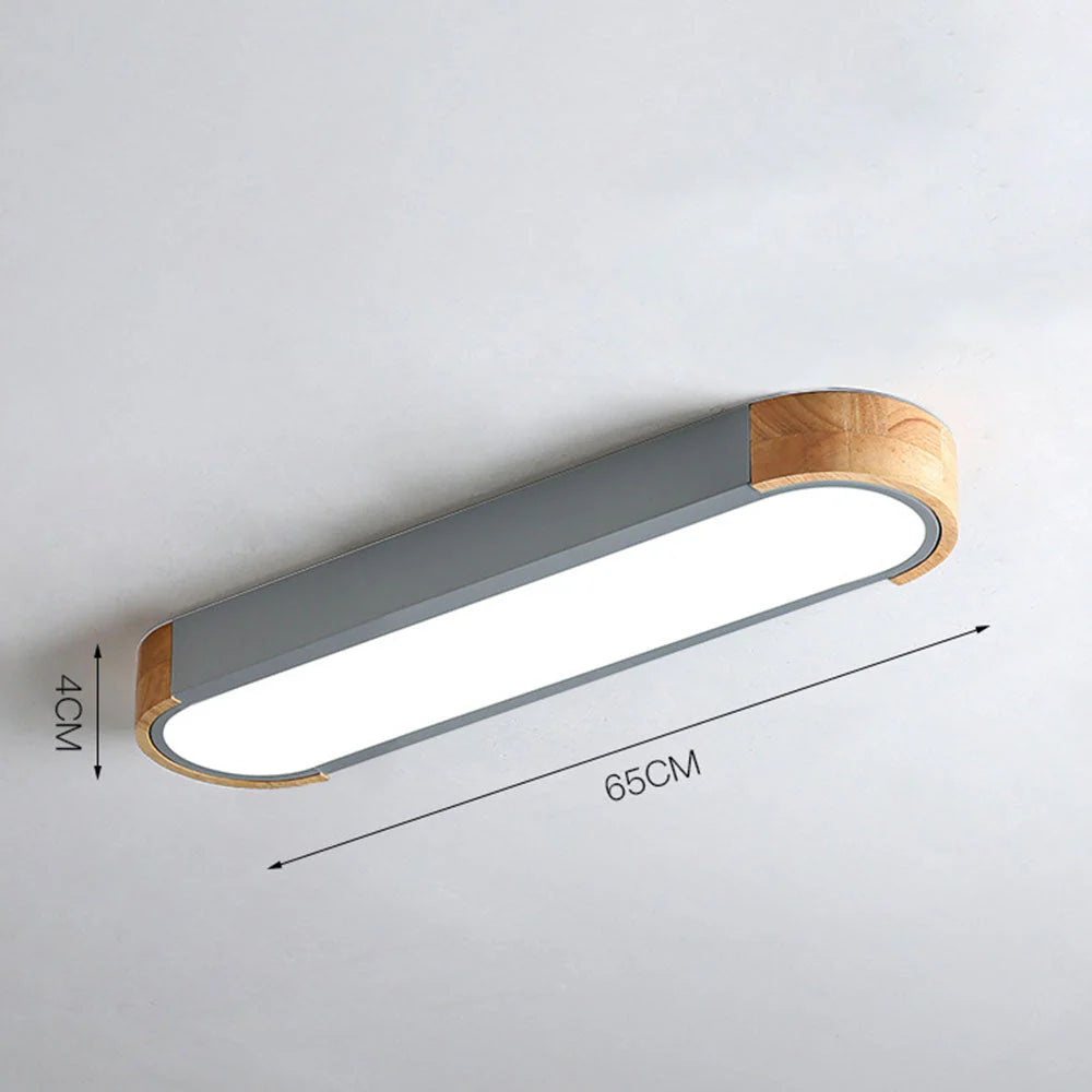 Plafonnier ovale allongé moderne en métal