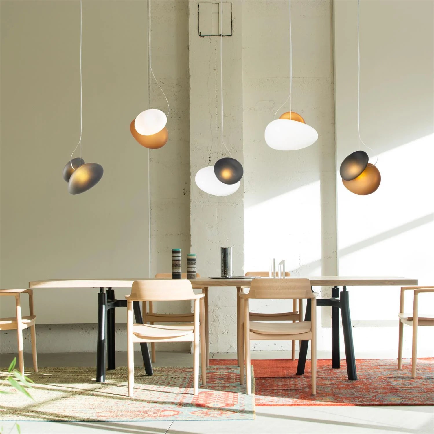 Lampe à suspension ovale en verre élégante