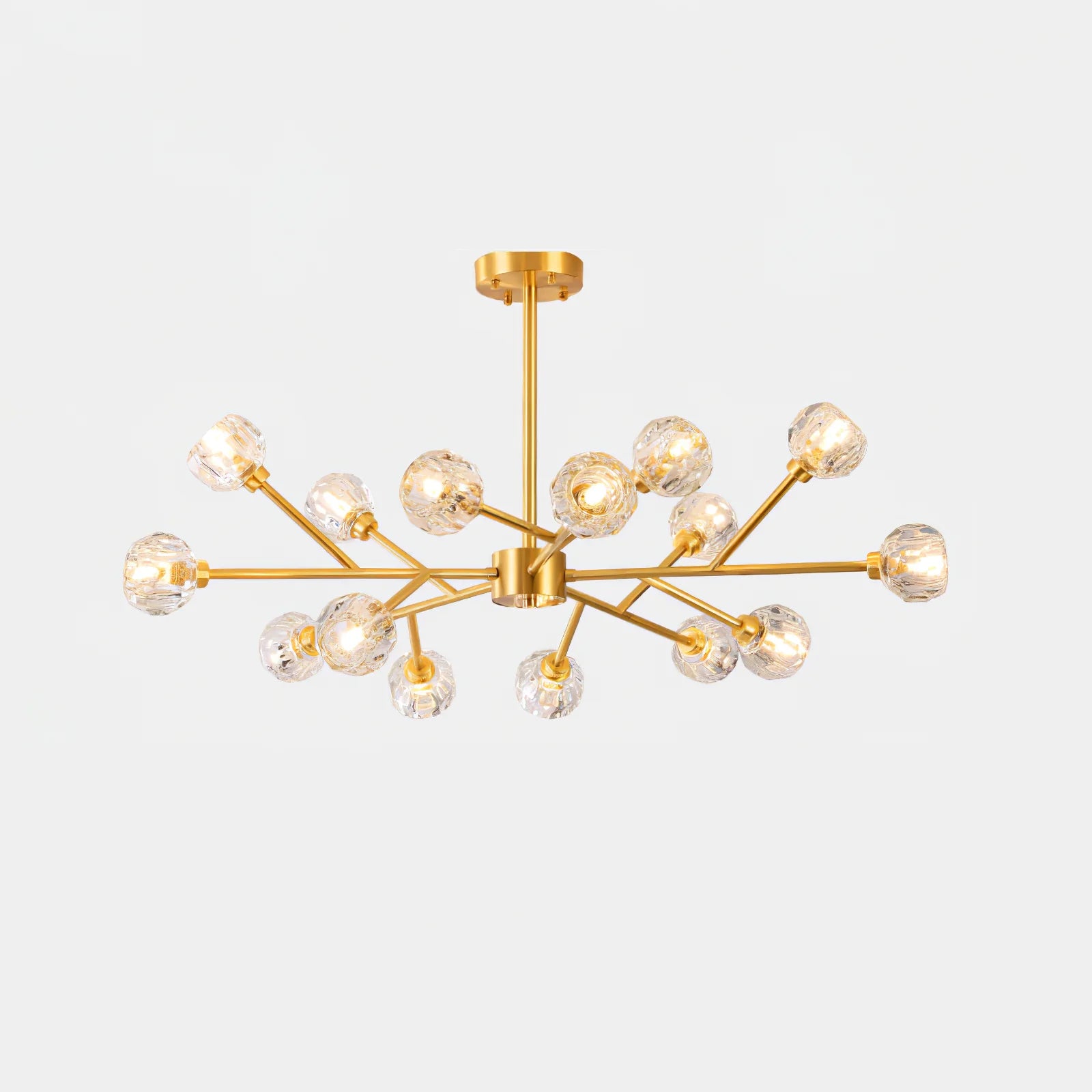 Lampadario a cascata con sfera di vetro
