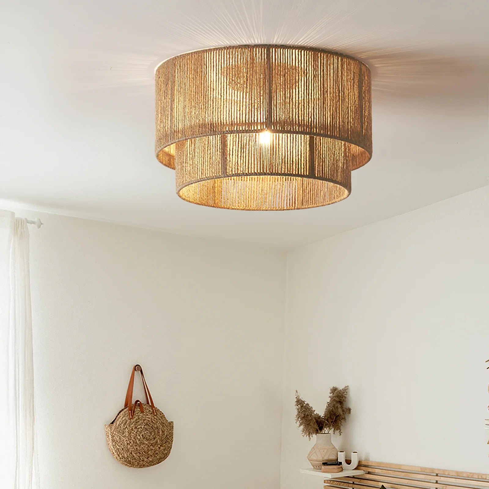 Boho Circle Weaving Ceiling Light