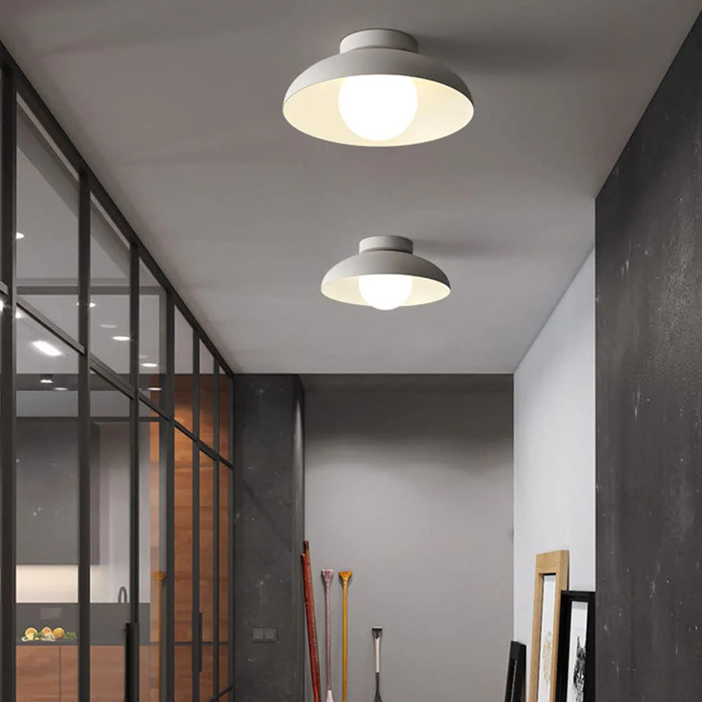 Minimalist Metal Semi Flush Light