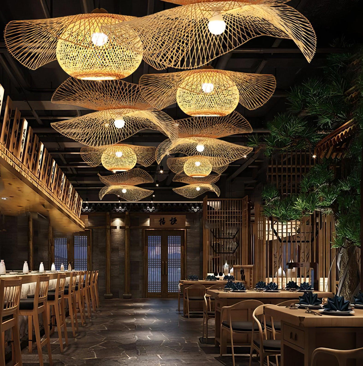 Rustic Bamboo Structure Pendant