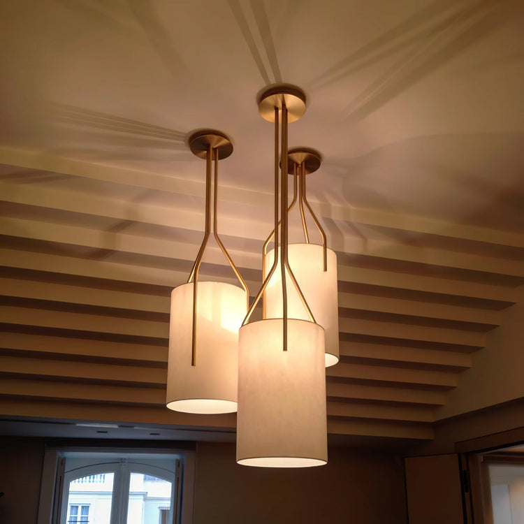 Modern Drum Fabric Chandelier