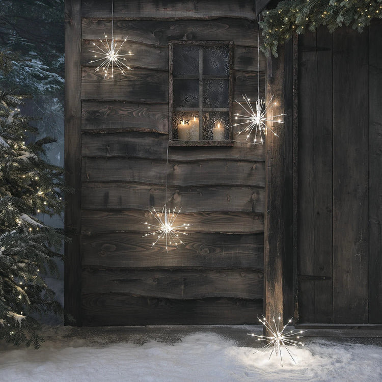 Dual-Colour LED Starburst Cluster Lights, Pack of 4