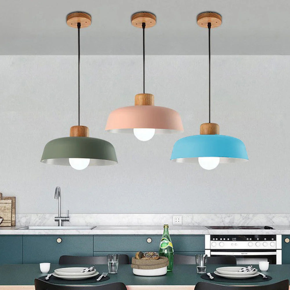 Lampe à suspension ronde moderne en métal