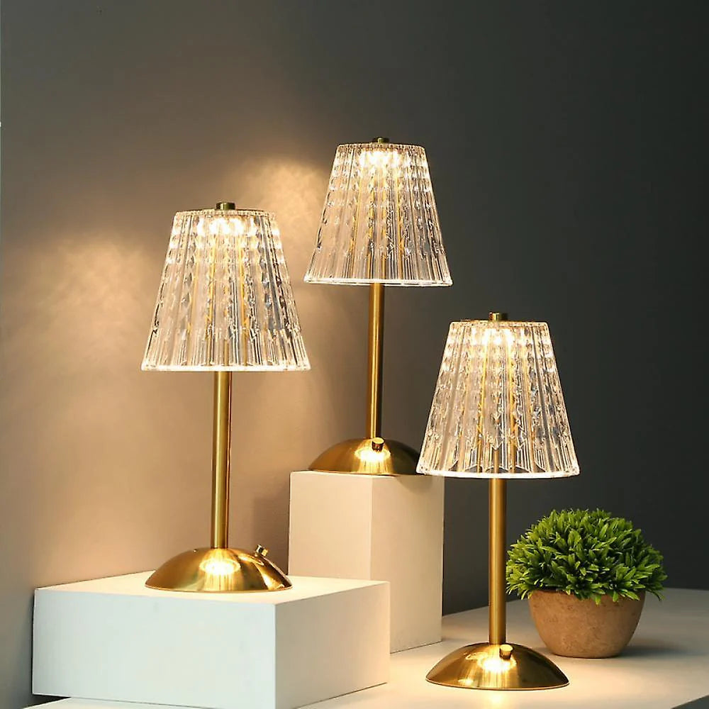 Nordische minimalistische goldene Kristall-Tischlampe