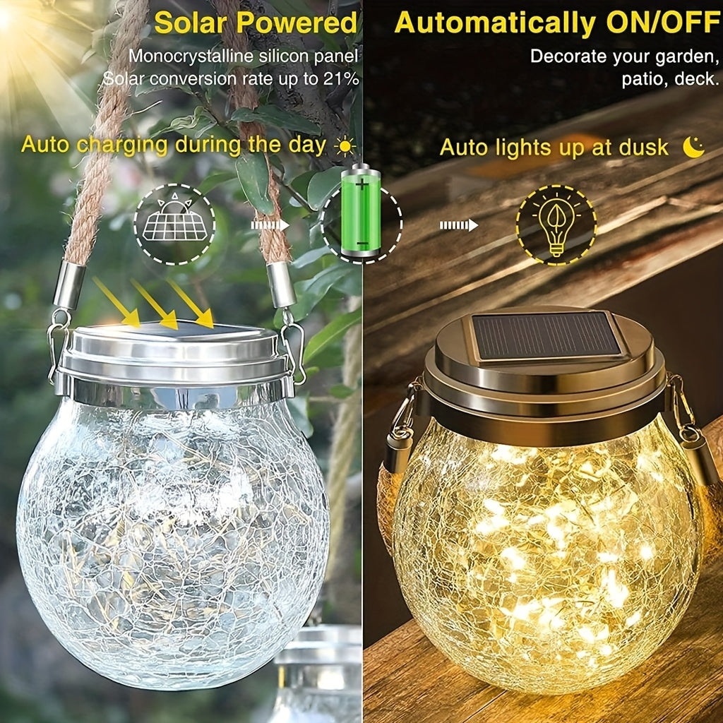 Solar knistete Masonglaselbeleuchtung