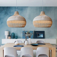 Natural Wicker Island Hanging Light