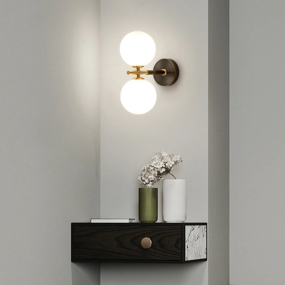 Elegant Copper Globe Wall Light