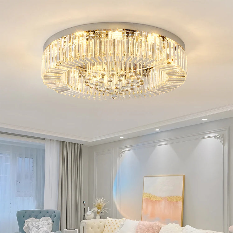 Klassisk rund krystalglas loftslampe