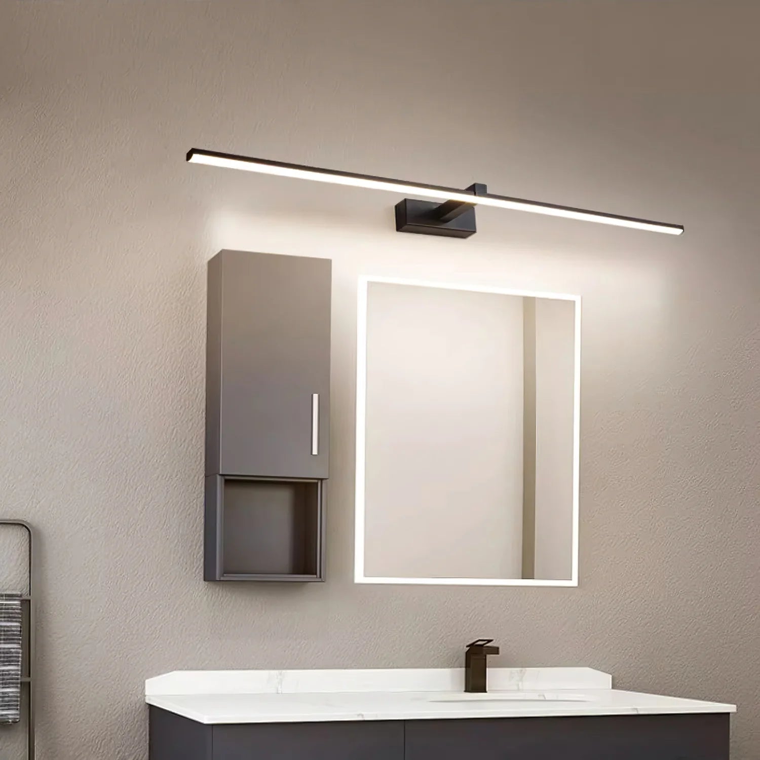 Applique murale miroir en aluminium mince et moderne