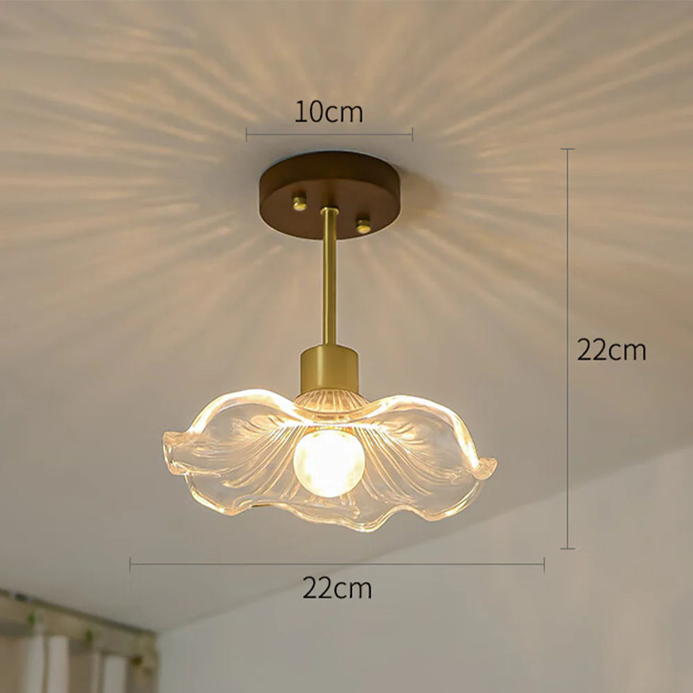 Plafonnier élégant en verre pétale